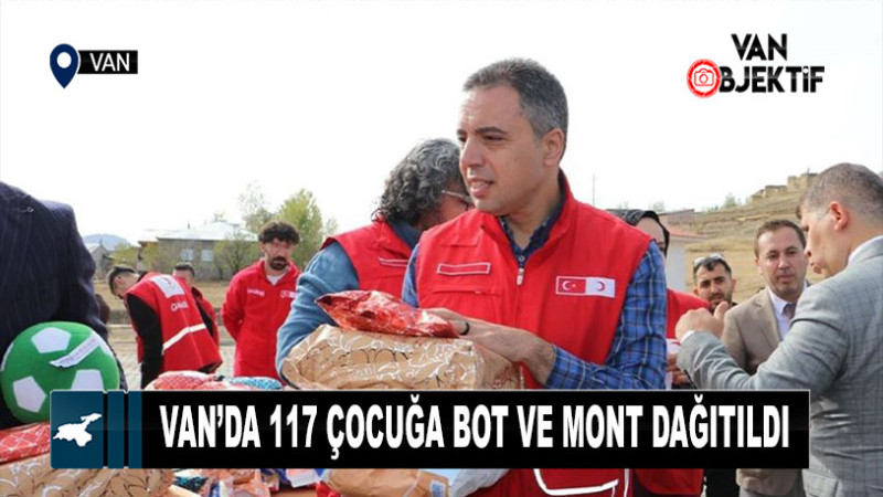 Van’da 117 çocuğa bot ve mont dağıtıldı