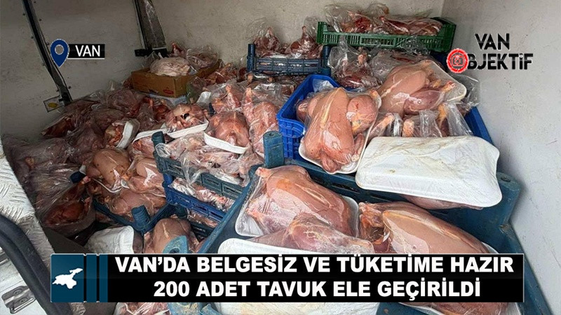 Van’da belgesiz ve kullanıma hazır 200 adet tavuk ele geçirildi