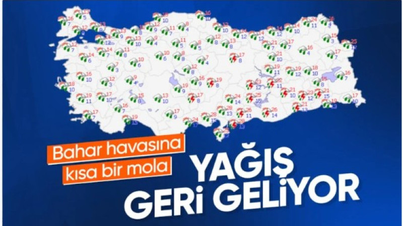 Yağışlar geri geliyor: Cuma günü yurdun tamamını etkisi altına alacak