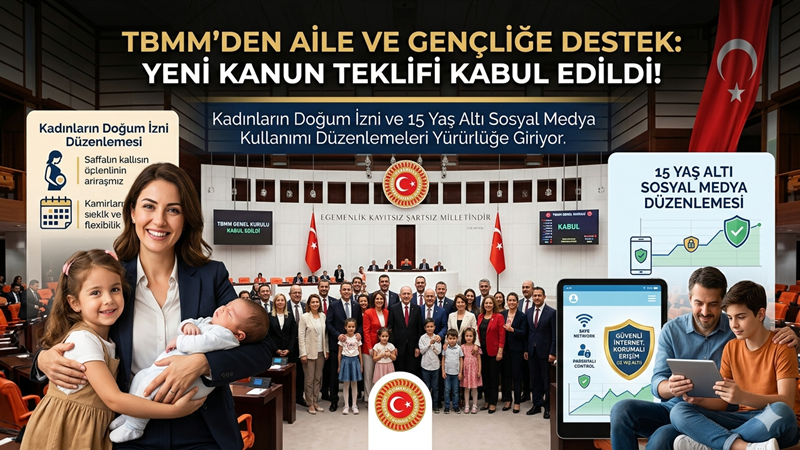 Doğum izni ve sosyal medyaya 15 yaş düzenlemesi TBMM'de kabul edildi