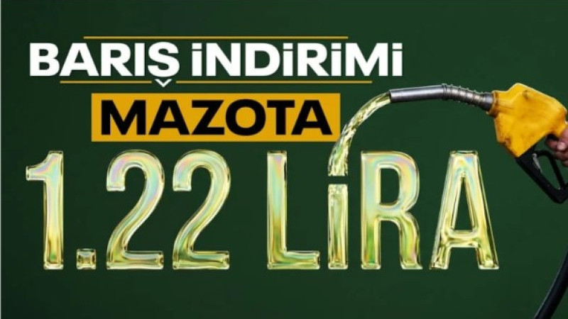 Akaryakıta barış indirimi: Motorinin litresi 1,22 lira geriledi