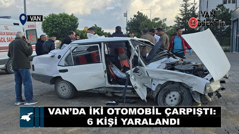 Edremit’te iki otomobil çarpıştı: 6 yaralı